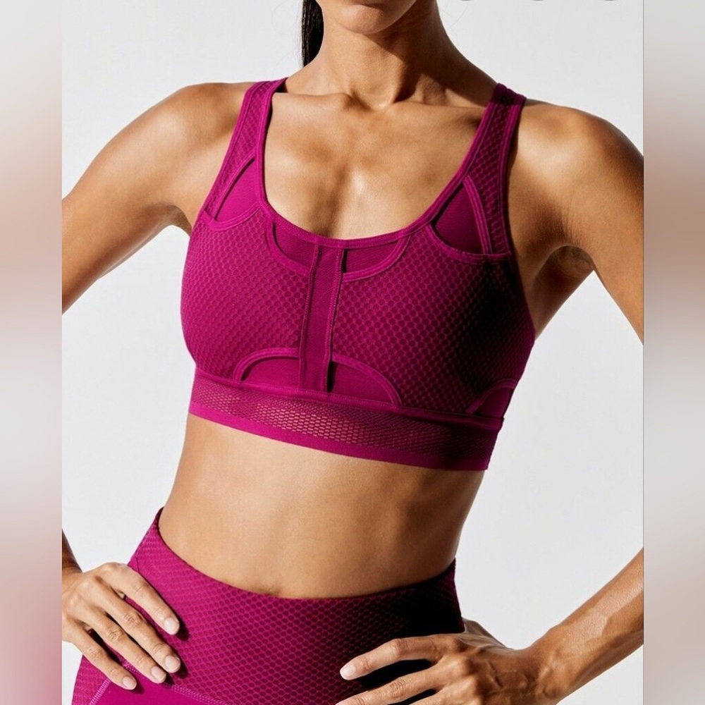 NWOT! NIKE Women’s SWOOSH ULTRA BREATHE MEDIUM SUPPORT SPORTS MESH BRA FUCHSIA
